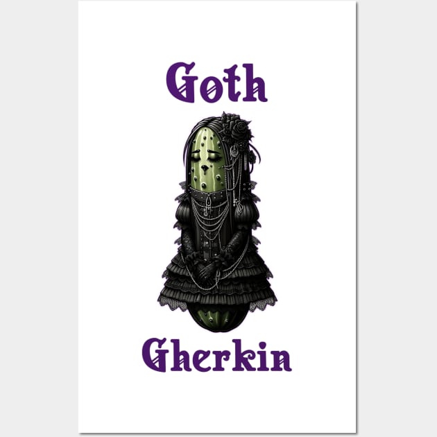 Goth Gherkin Anthropomorphic Gothic Emo Pickle Wall Art by Luxinda